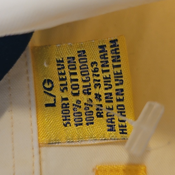 Vintage Duck Head Button Down Shirt Men Size Short Sleeve Large Yellow - Picture 4 of 6